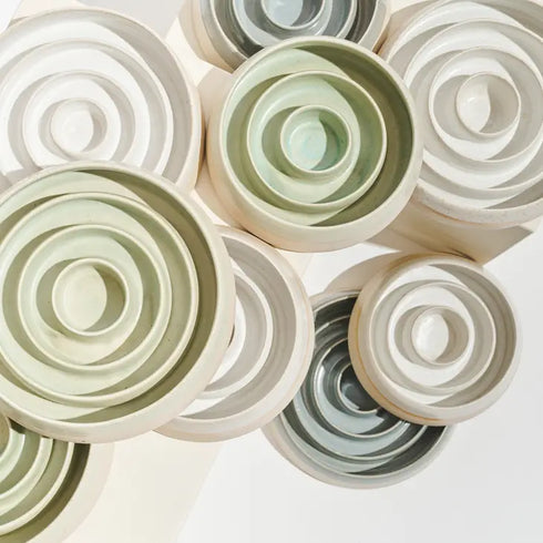 Handmade Ceramic Slow Feeder - White